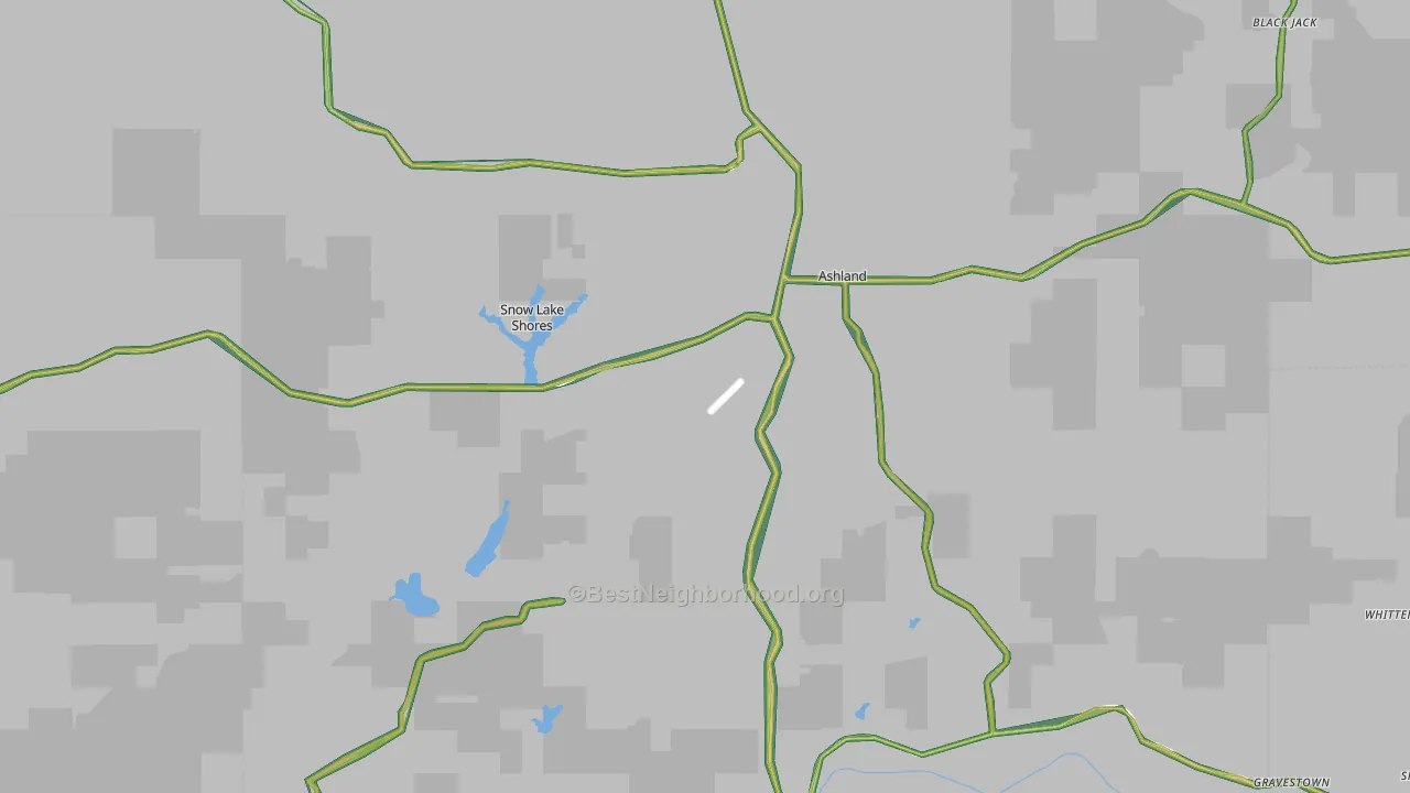 Benton County, MS Map of Noise Levels in Benton County