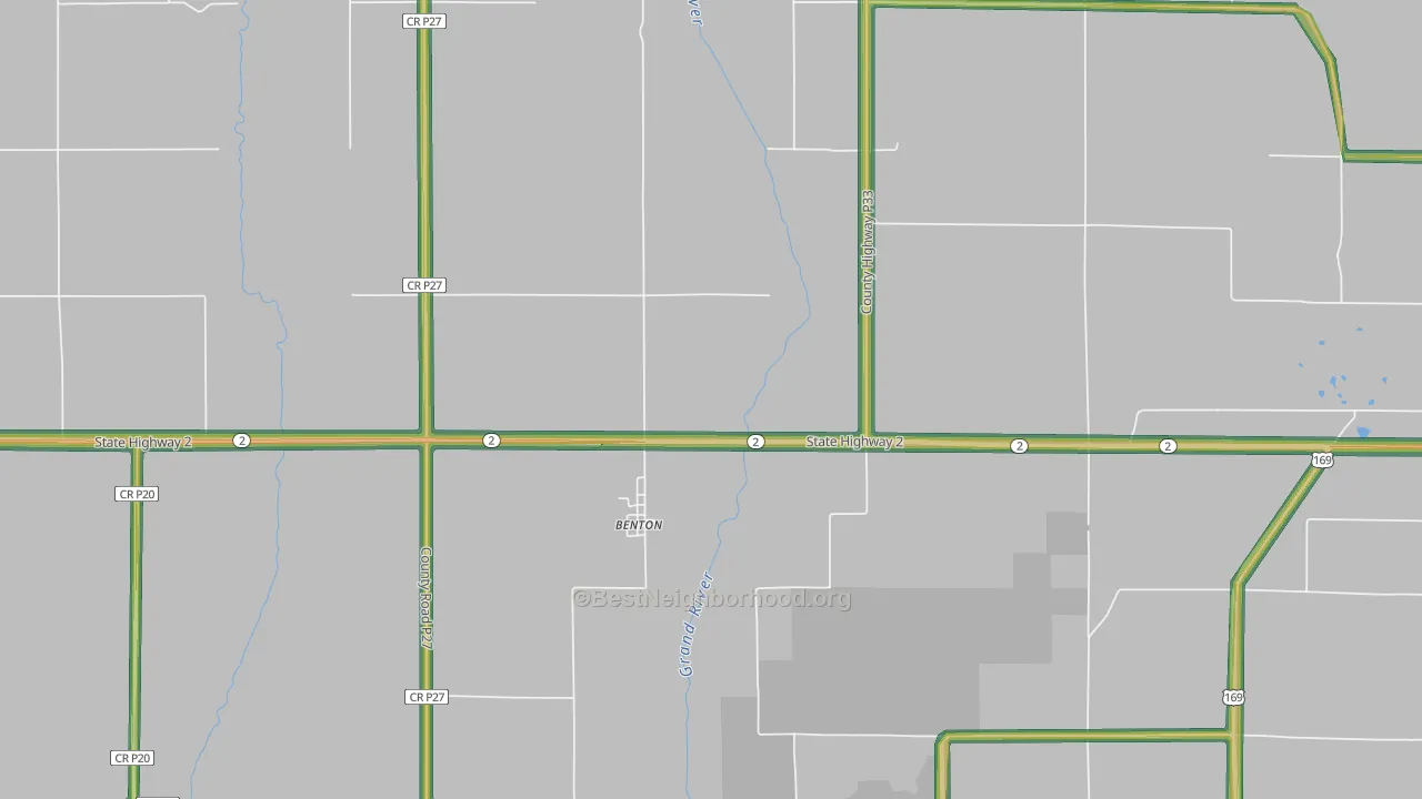 Benton, IA Map of Noise Levels in Benton