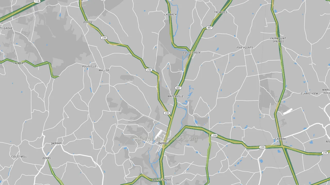 Benton, PA Map of Noise Levels in Benton