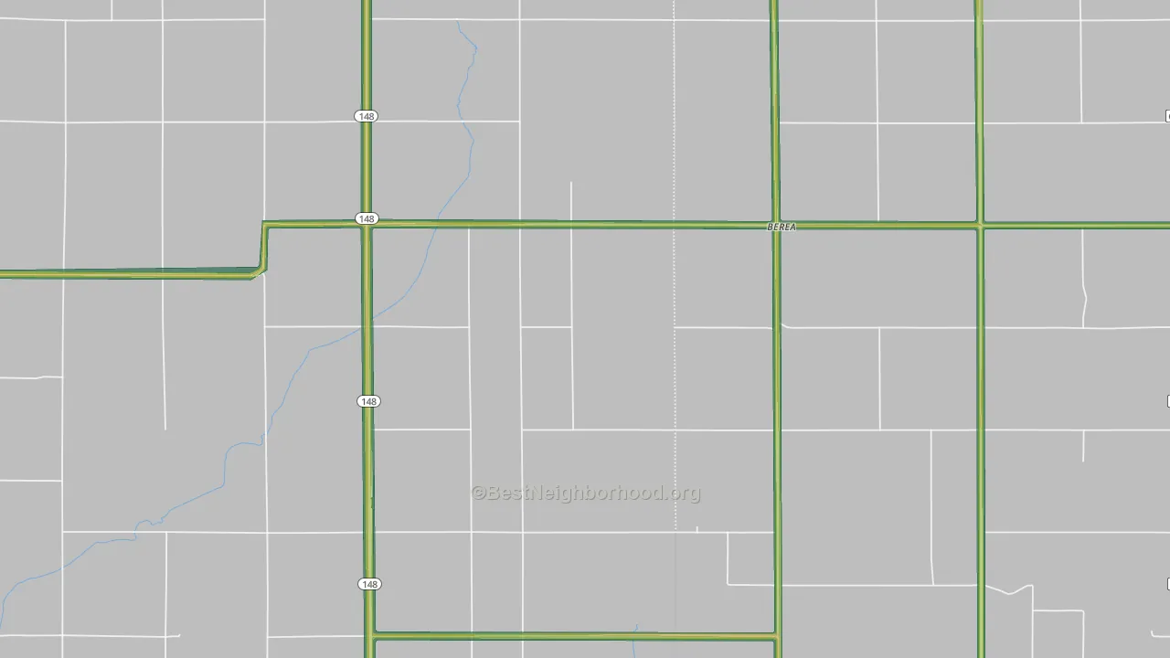 Berea, IA Map of Noise Levels in Berea