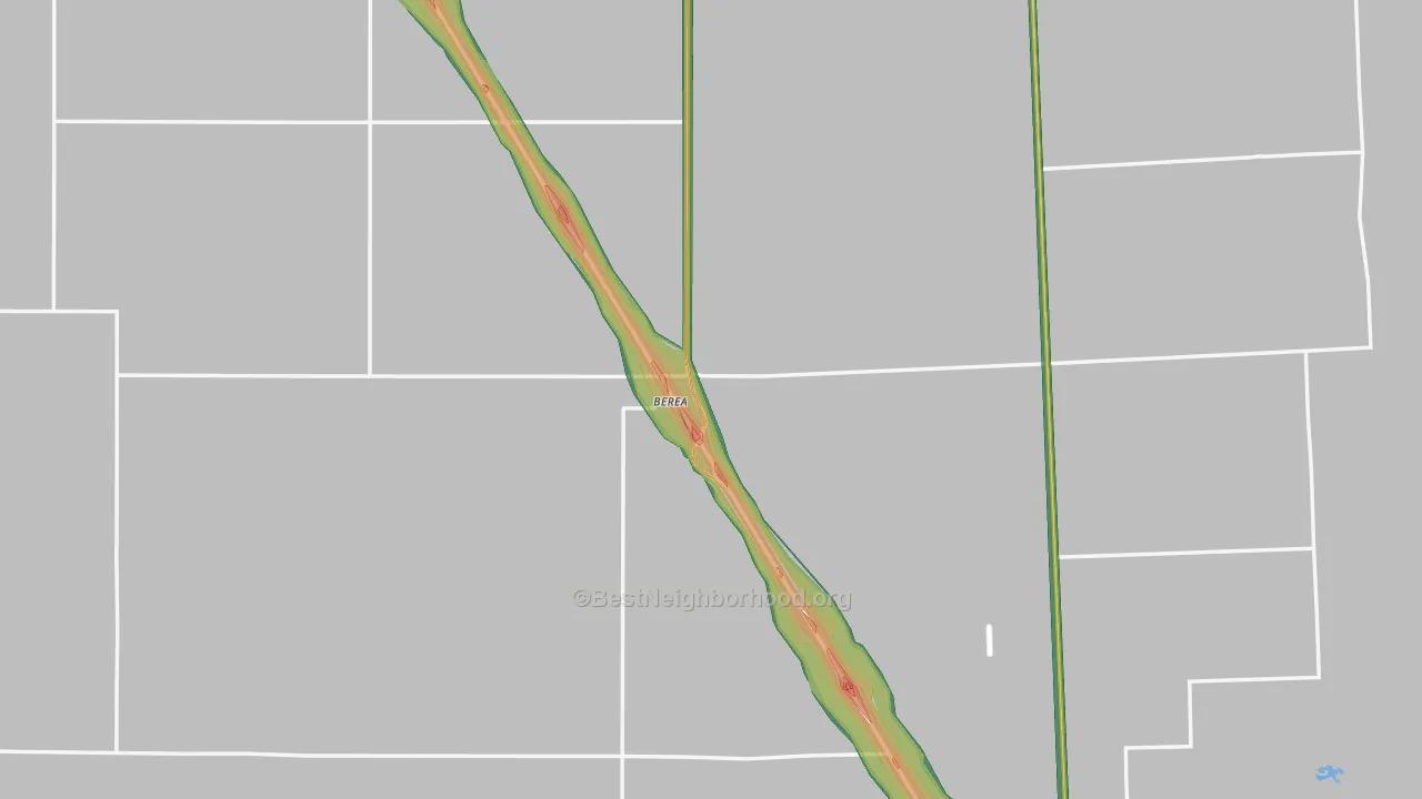 Berea, NE Map of Noise Levels in Berea