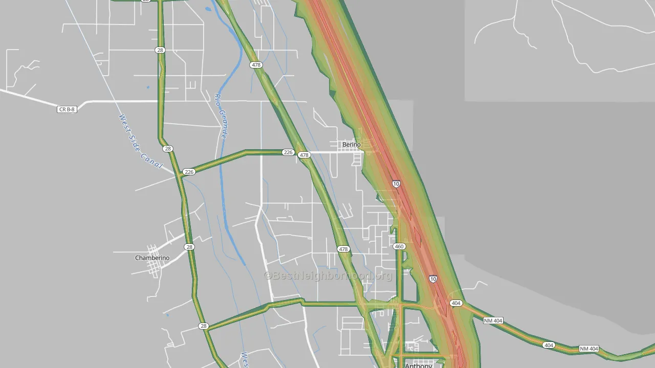 Berino, NM Map of Noise Levels in Berino