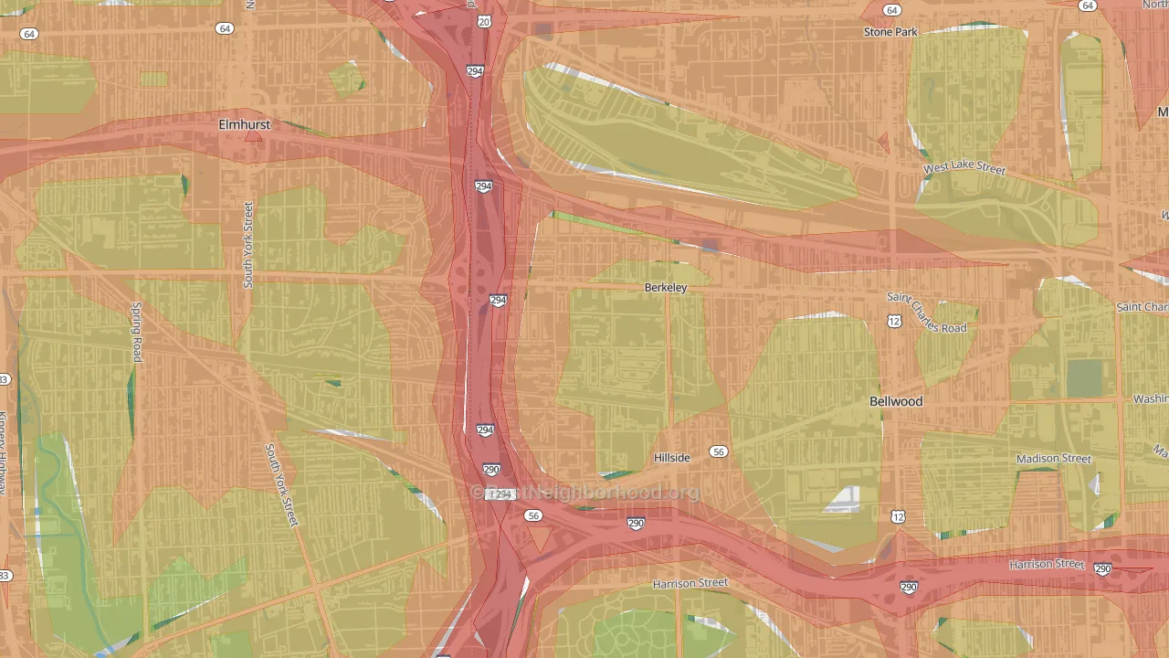 Berkeley, IL Map of Noise Levels in Berkeley