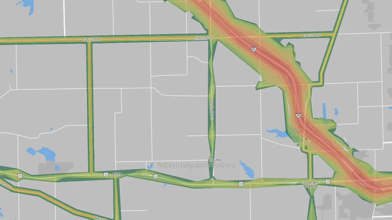Berlien, IN Map of Noise Levels in Berlien