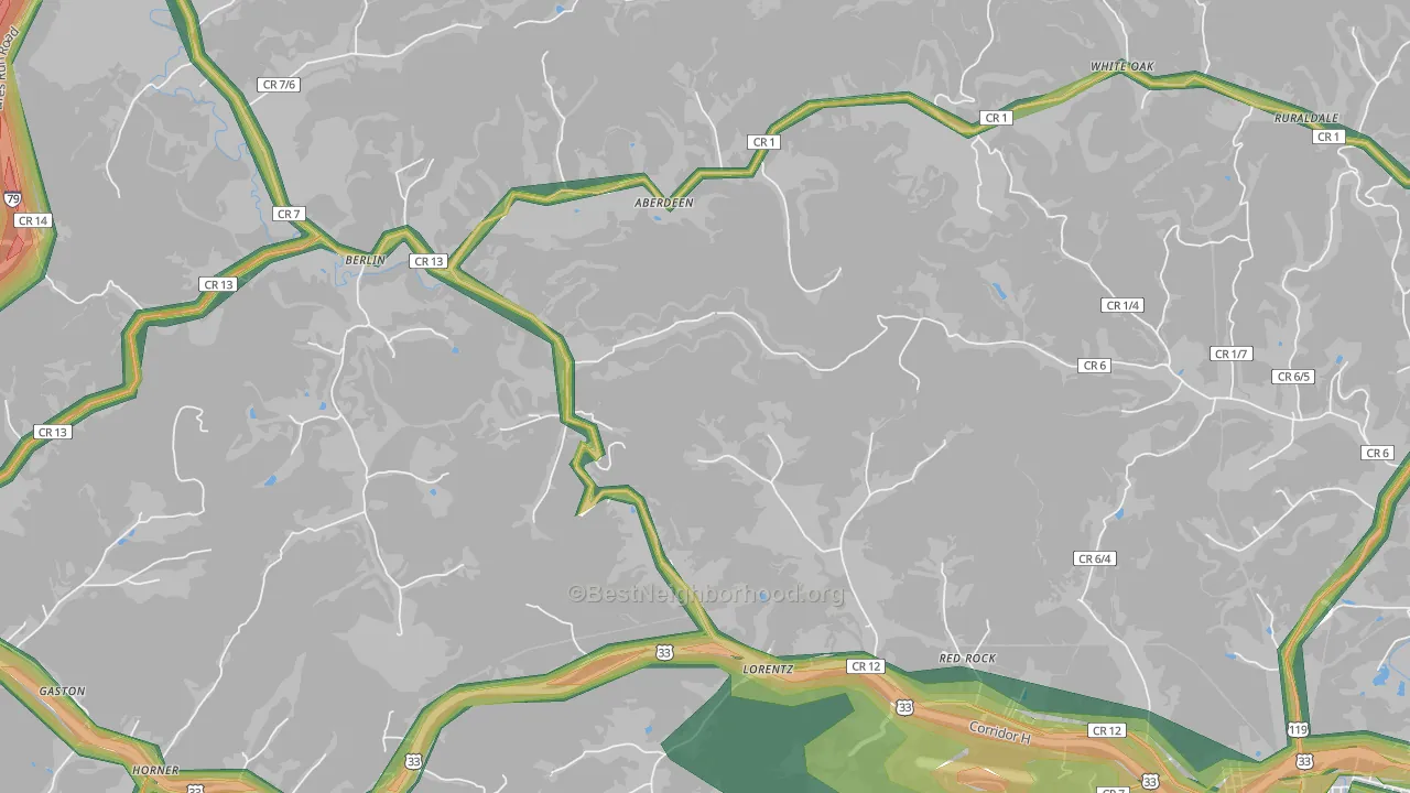 Berlin, WV Map of Noise Levels in Berlin