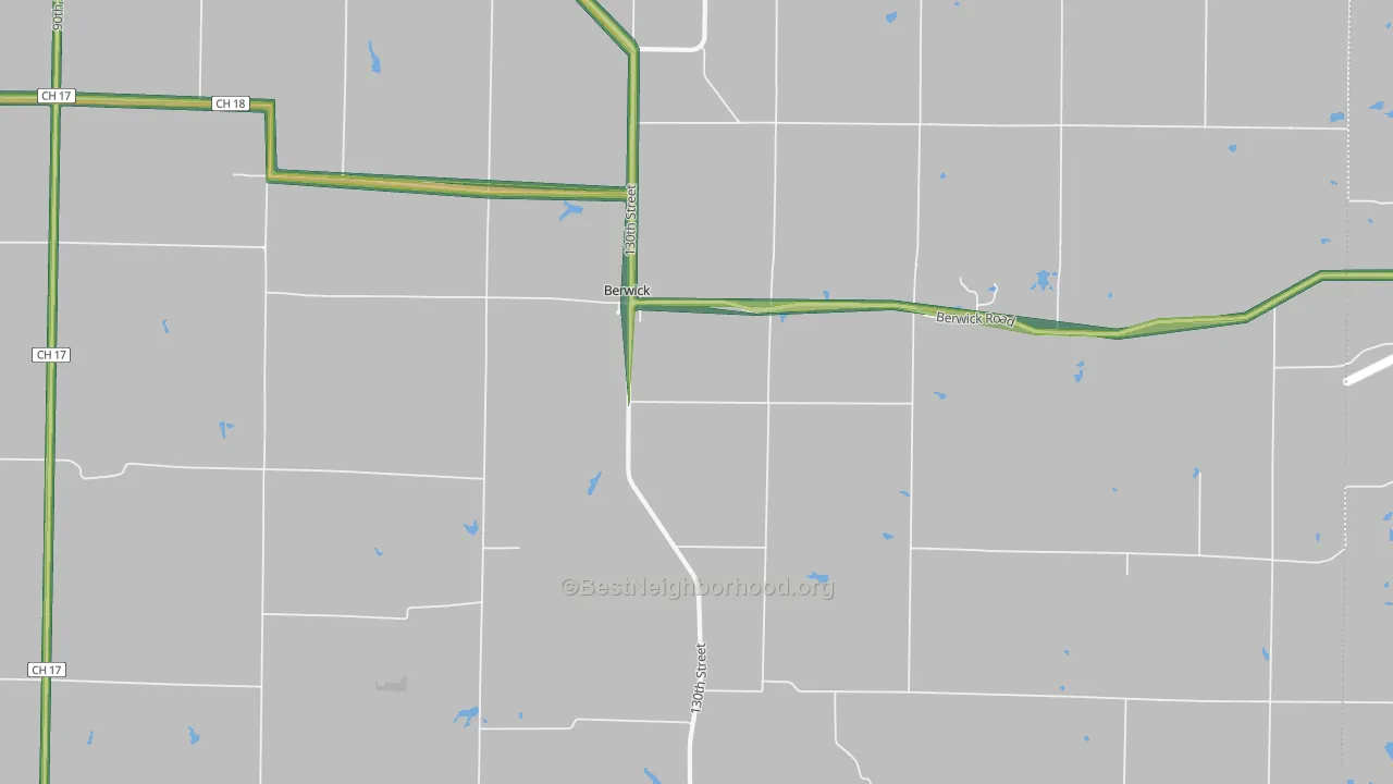 Berwick, IL Map of Noise Levels in Berwick