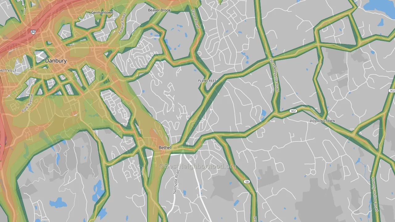 Bethel, CT Map of Noise Levels in Bethel