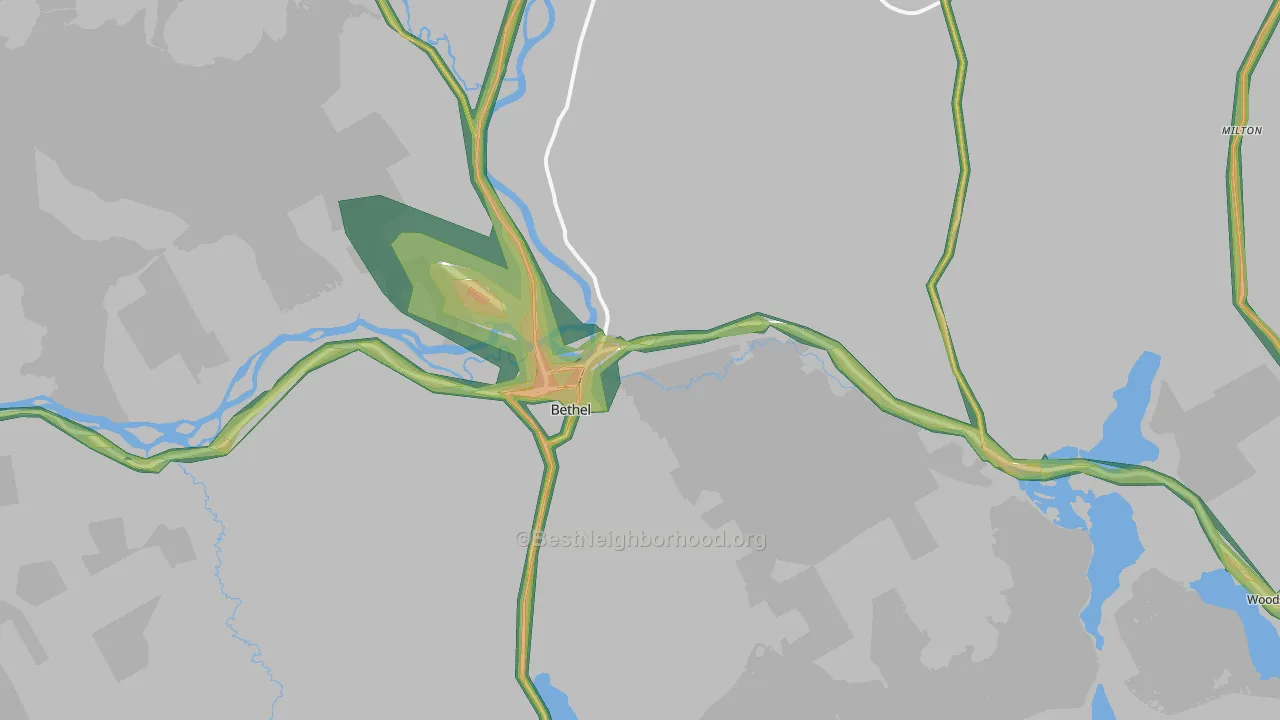 Bethel, ME Map of Noise Levels in Bethel