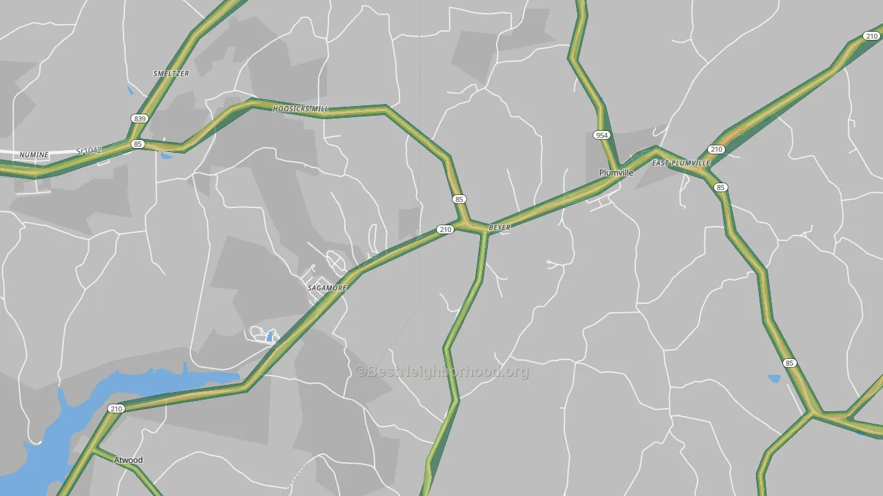 Beyer, PA Map of Noise Levels in Beyer