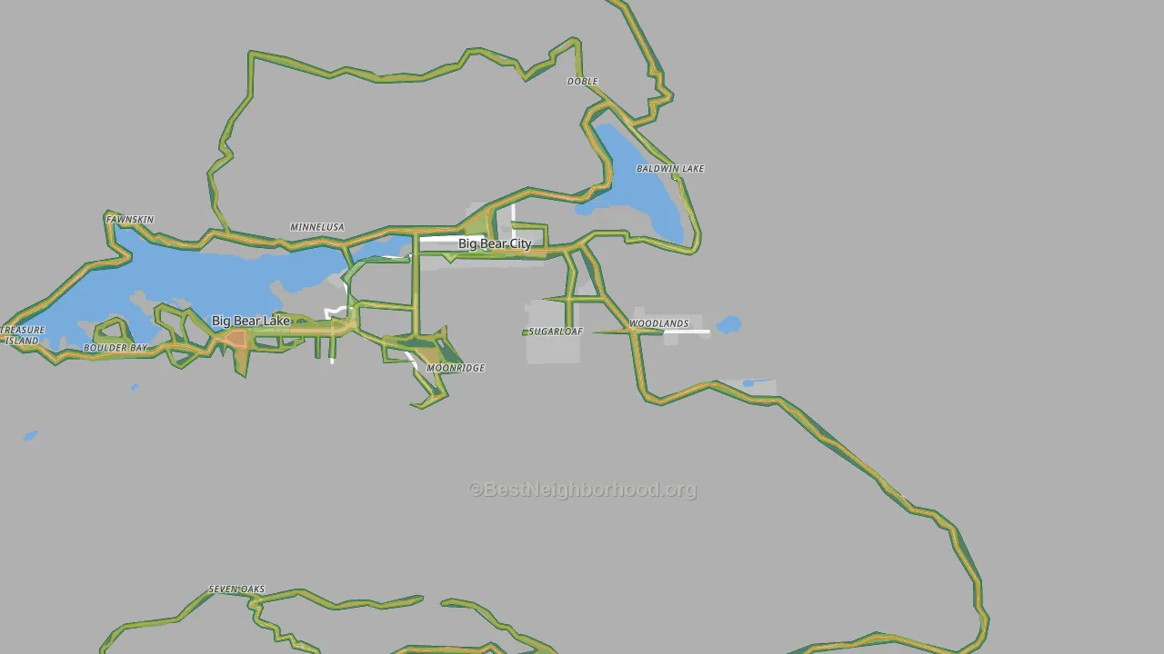Big Bear, CA Map of Noise Levels in Big Bear