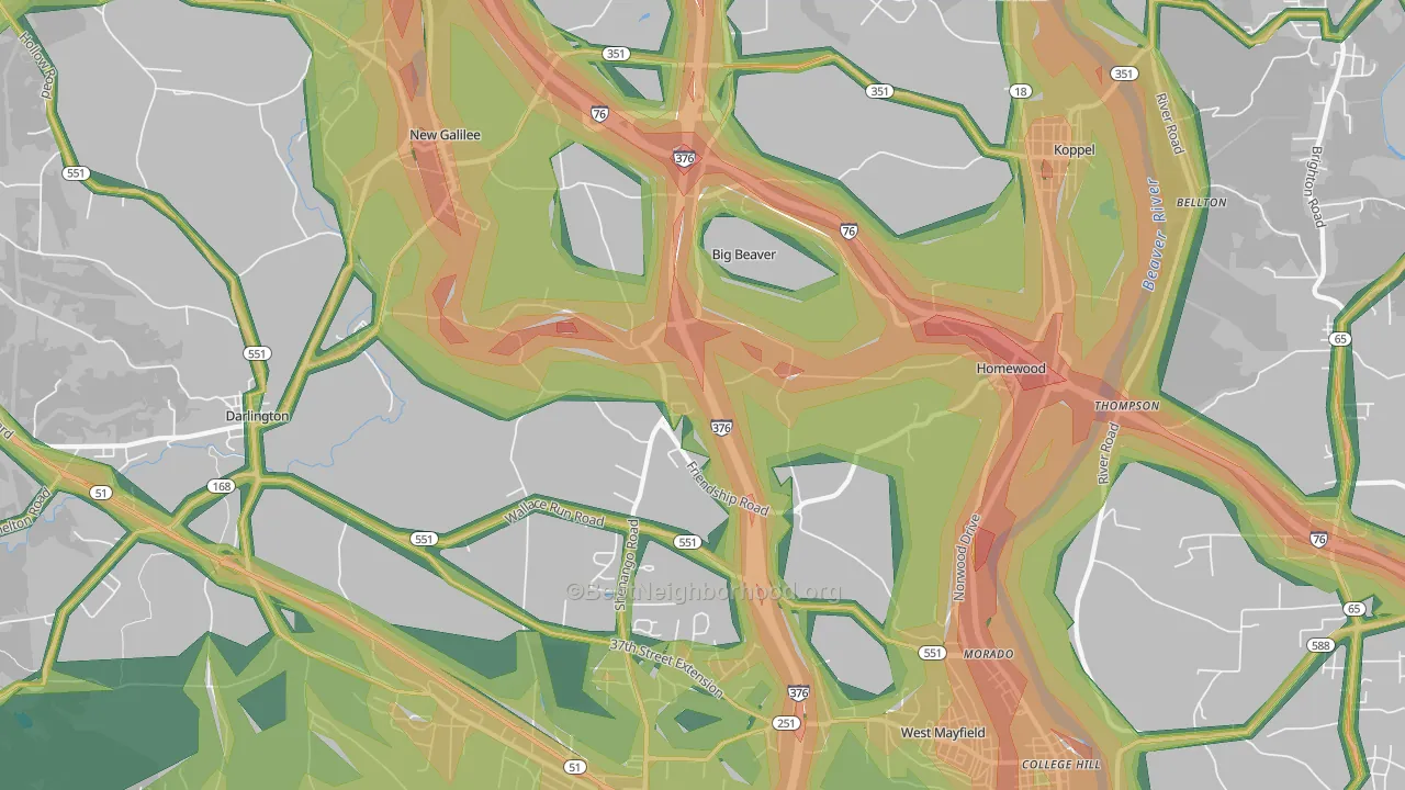 Big Beaver, PA Map of Noise Levels in Big Beaver