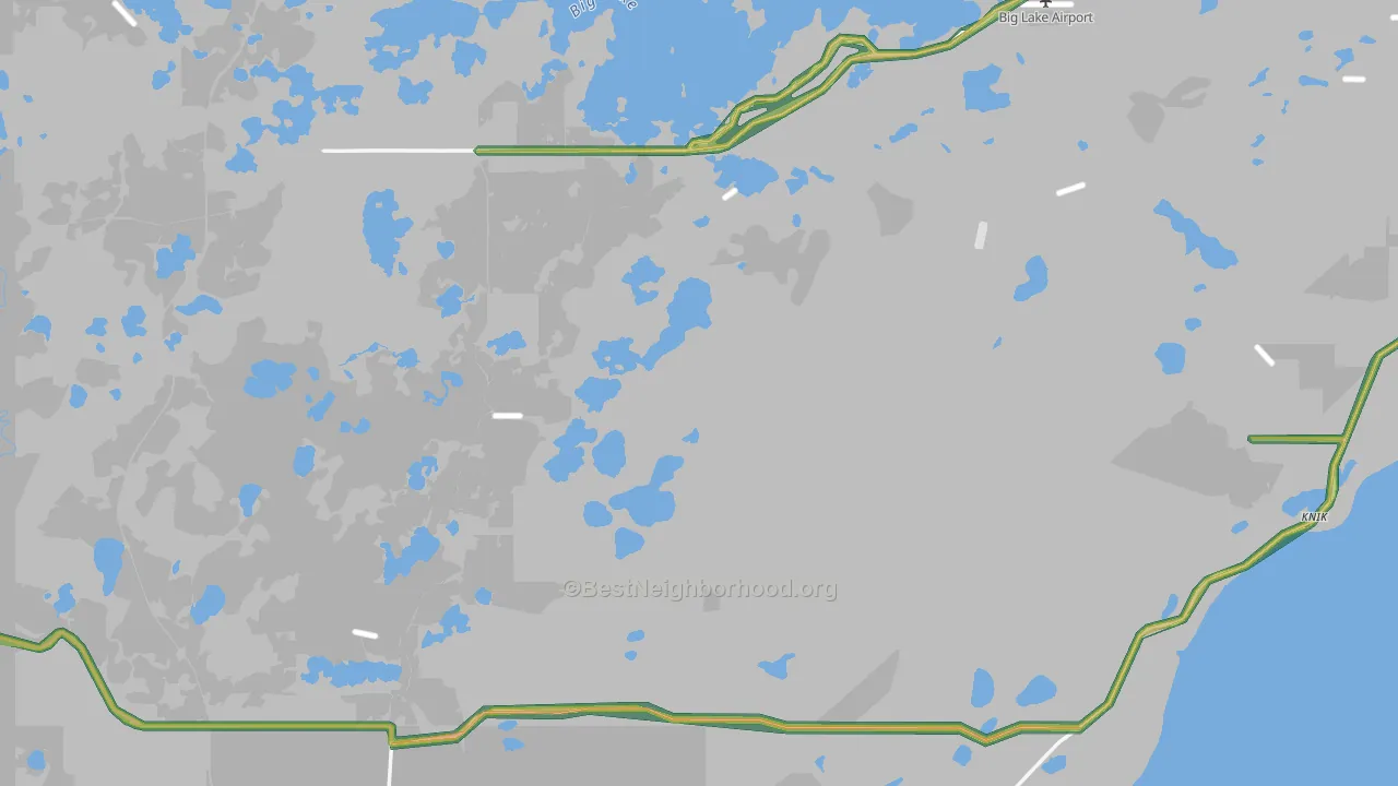 Big Lake, AK Map of Noise Levels in Big Lake