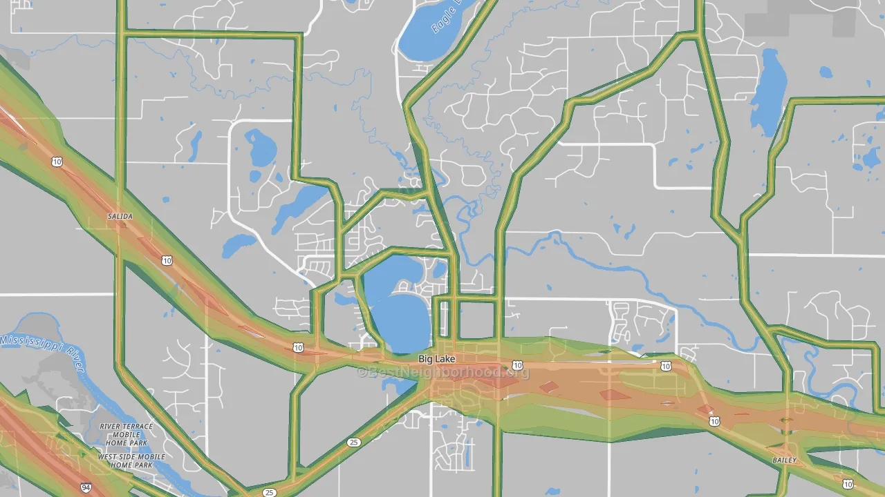 Big Lake, MN Map of Noise Levels in Big Lake