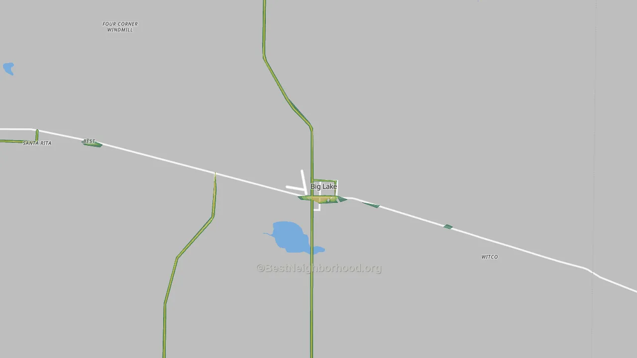Big Lake, TX Map of Noise Levels in Big Lake
