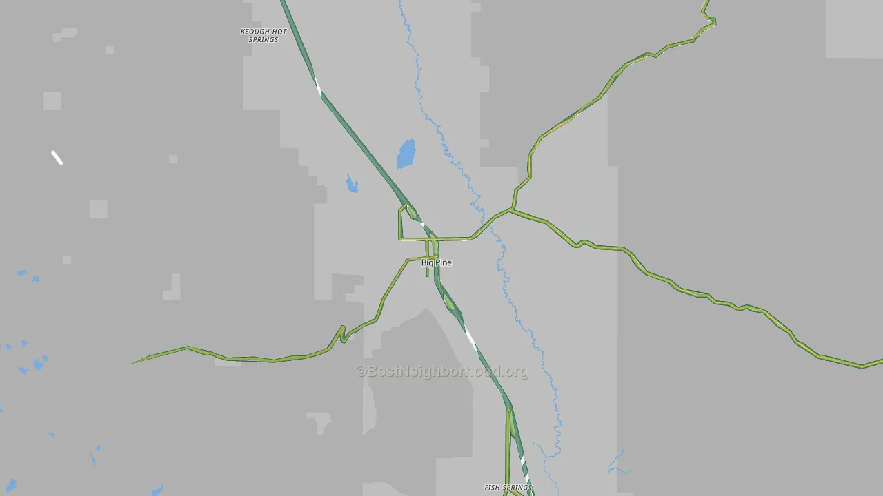 Big Pine, CA Map of Noise Levels in Big Pine
