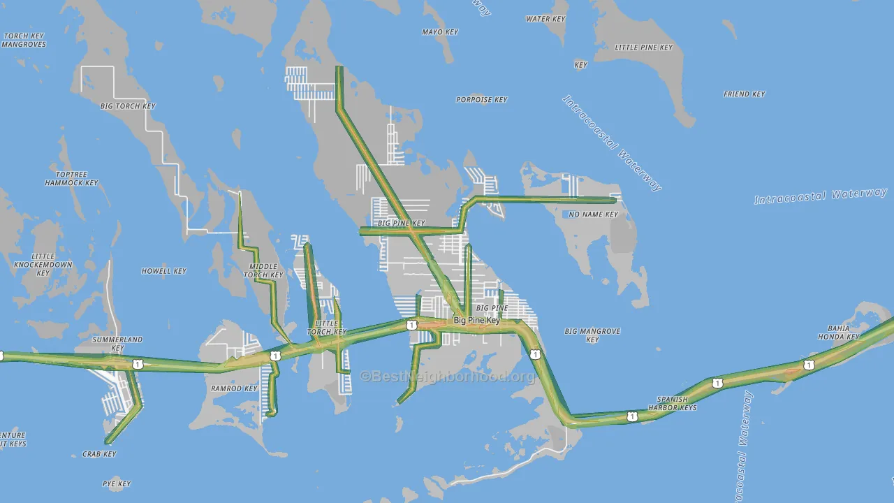 Big Pine Key, FL Map of Noise Levels in Big Pine Key