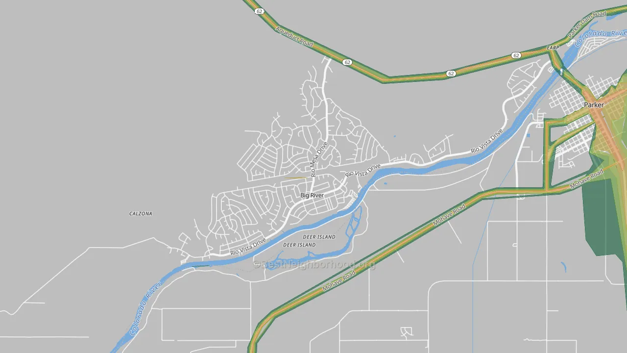 Big River, CA Map of Noise Levels in Big River