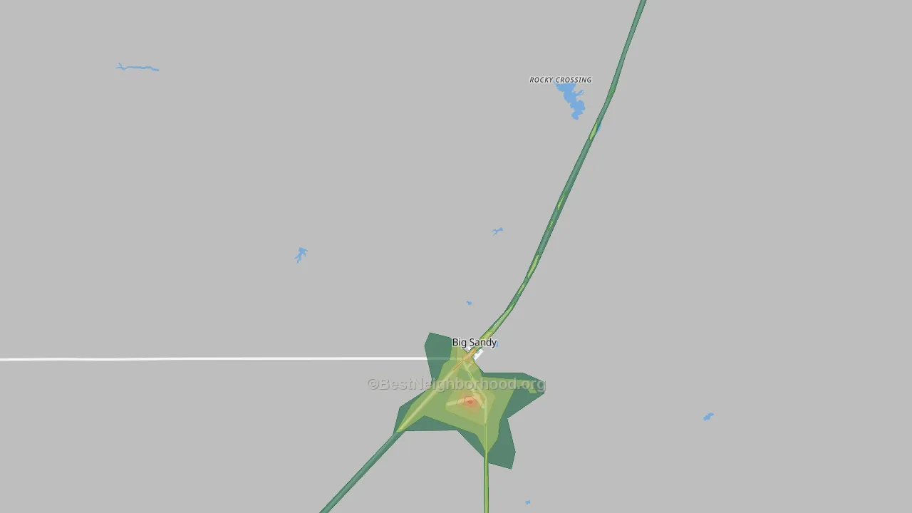 Big Sandy, MT Map of Noise Levels in Big Sandy