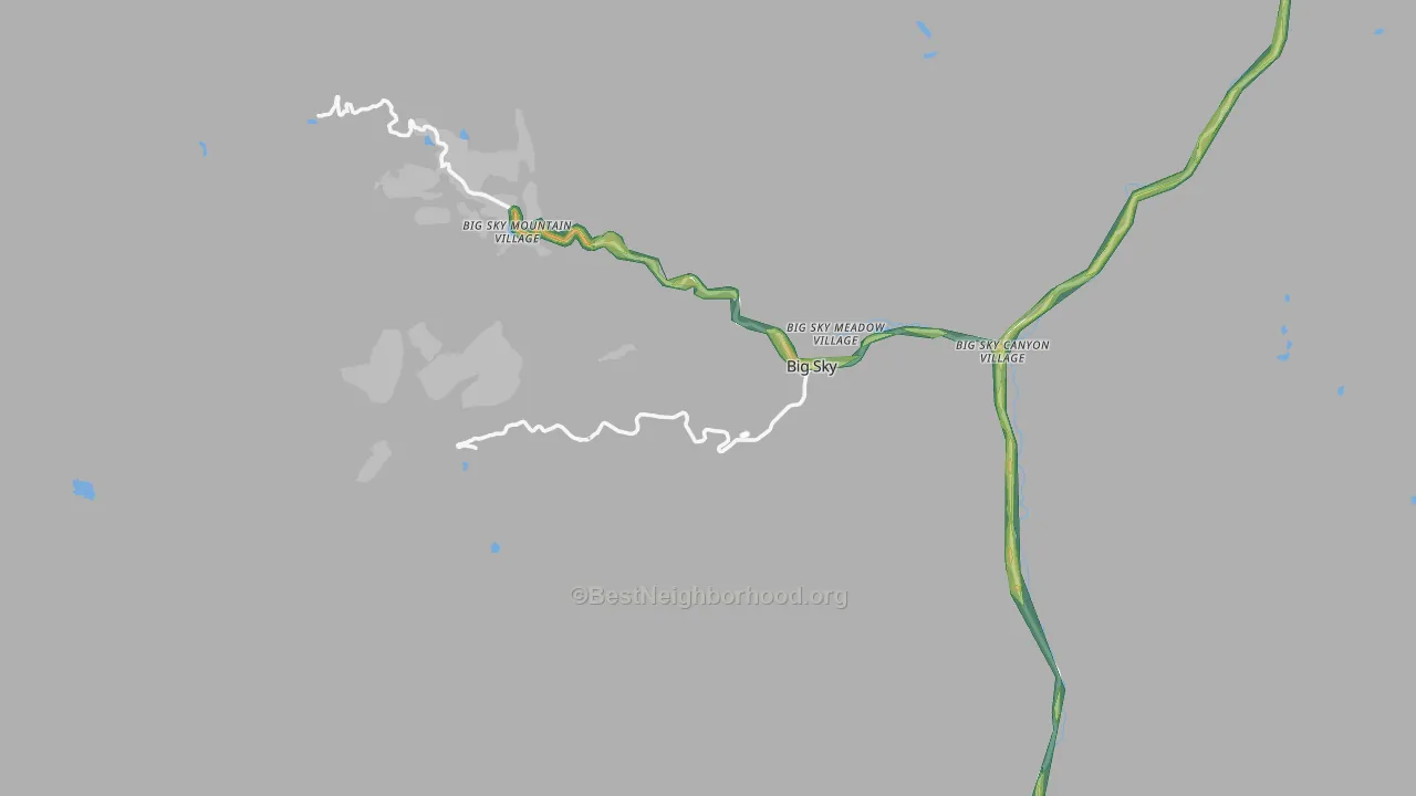 Big Sky, MT Map of Noise Levels in Big Sky