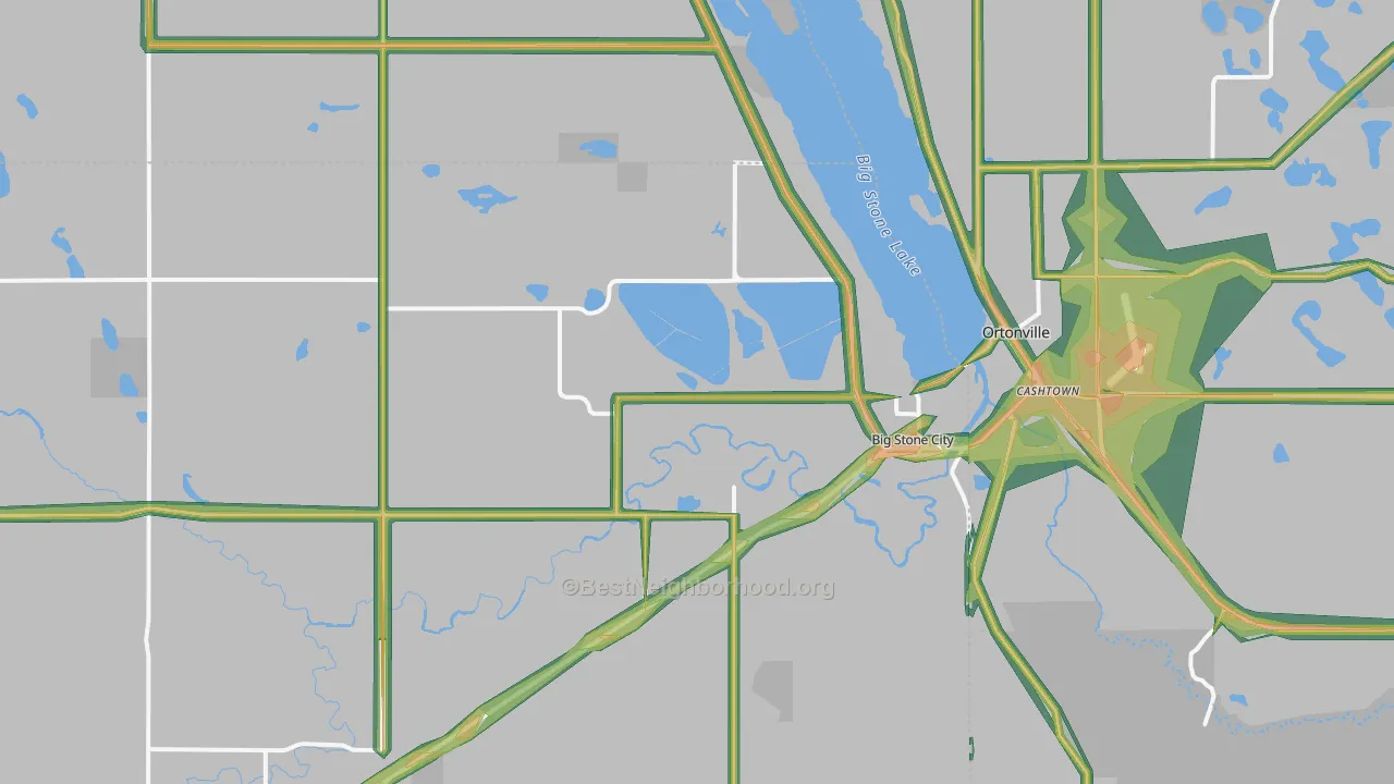 Big Stone City, SD Map of Noise Levels in Big Stone City
