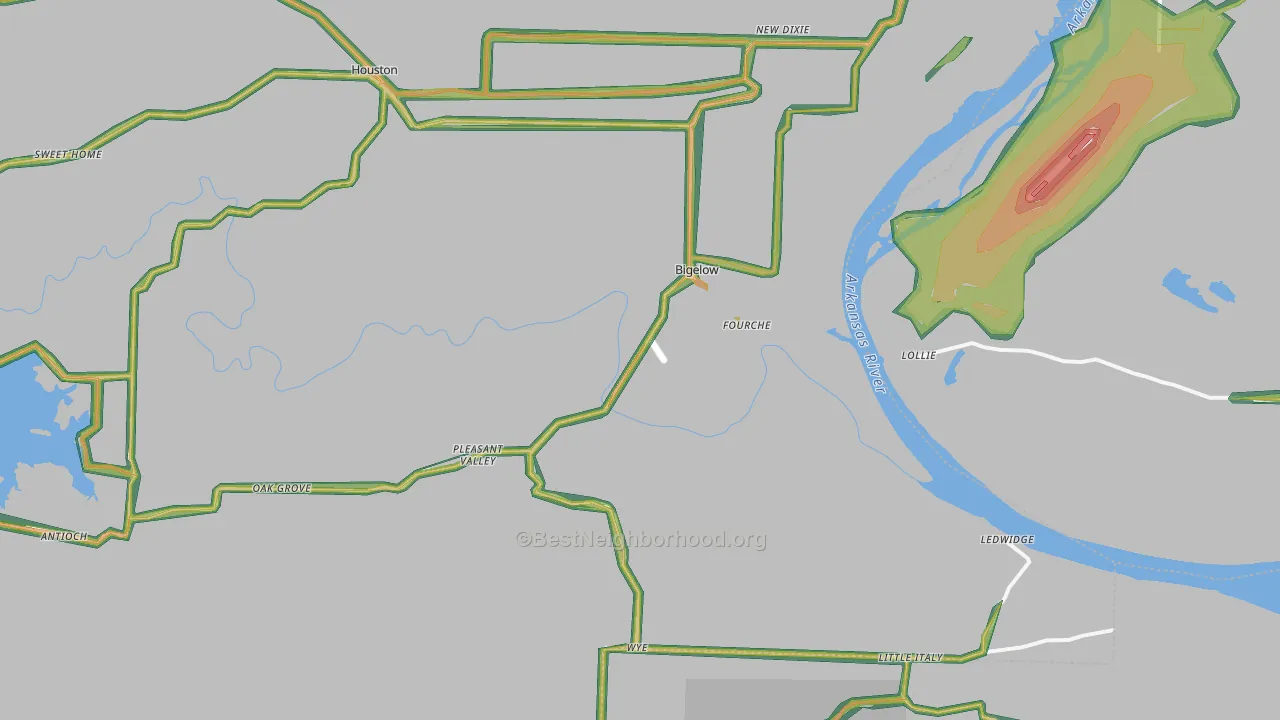 Bigelow, AR Map of Noise Levels in Bigelow