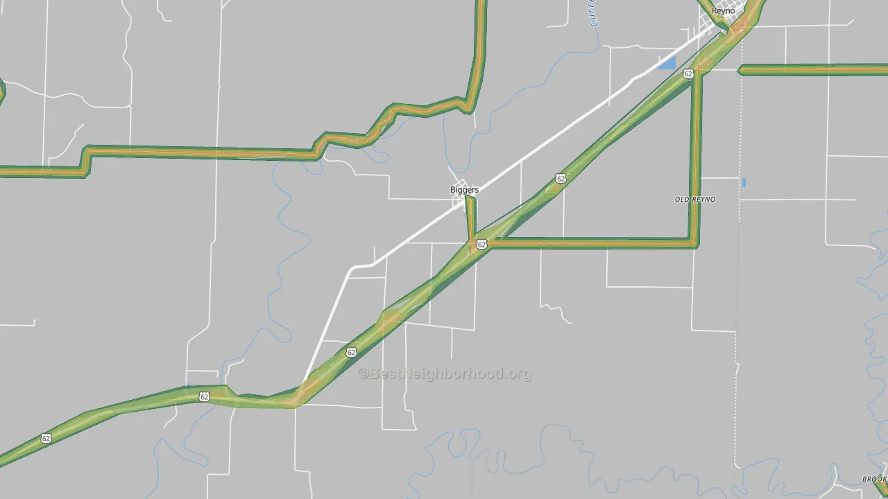 Biggers, AR Map of Noise Levels in Biggers