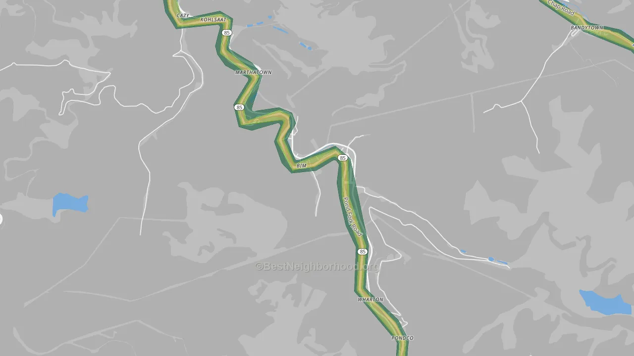 Bim, WV Map of Noise Levels in Bim