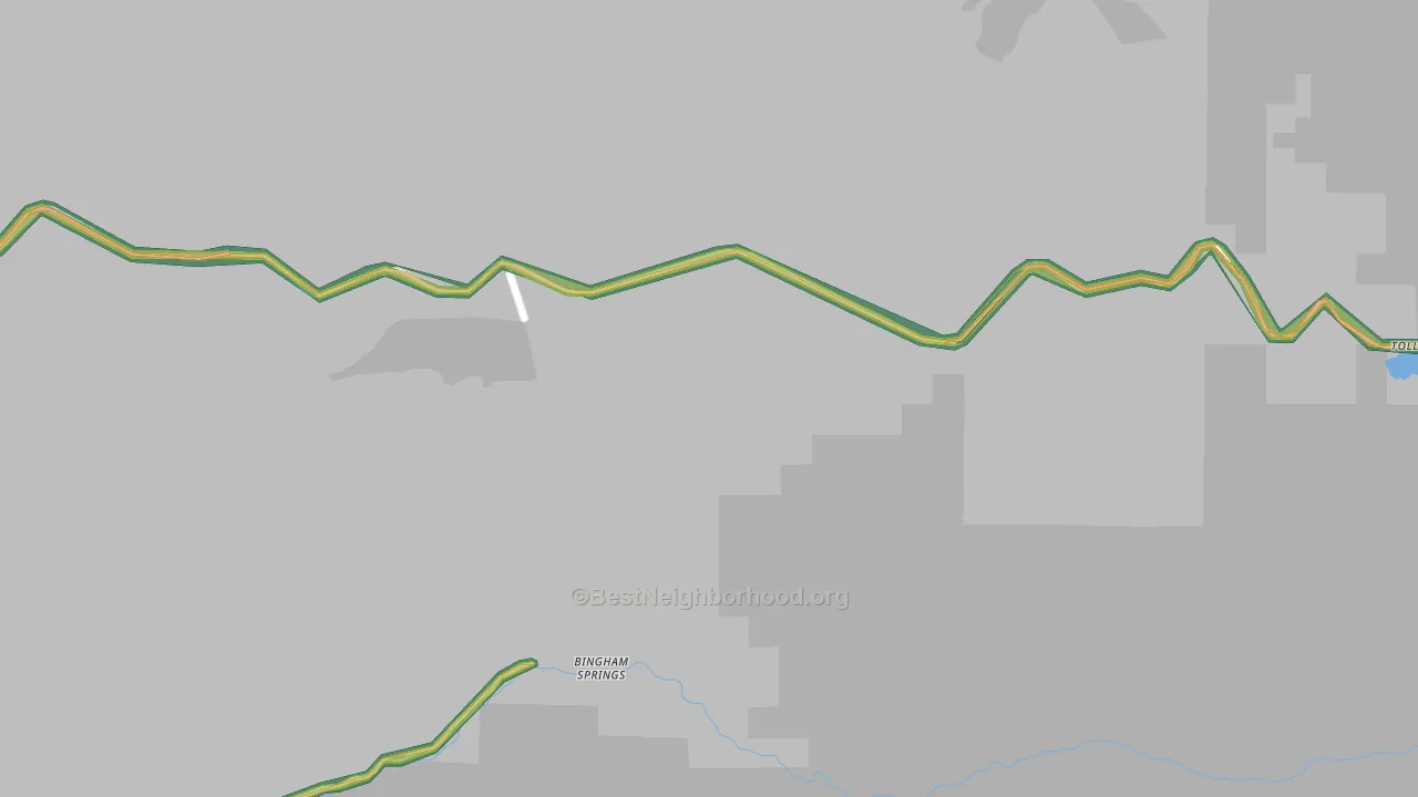 Bingham Springs, OR Map of Noise Levels in Bingham Springs