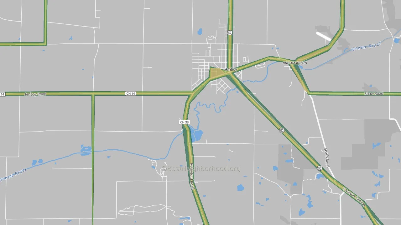 Binghampton, IL Map of Noise Levels in Binghampton