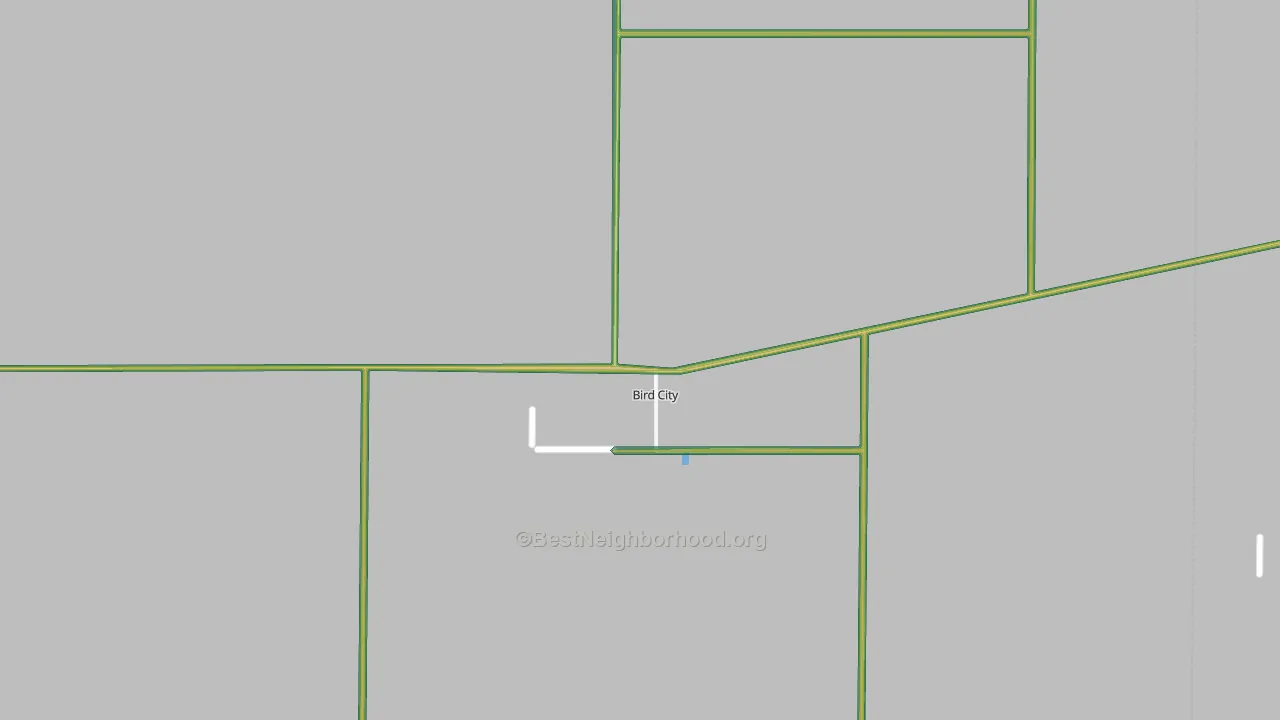 Bird City, KS Map of Noise Levels in Bird City