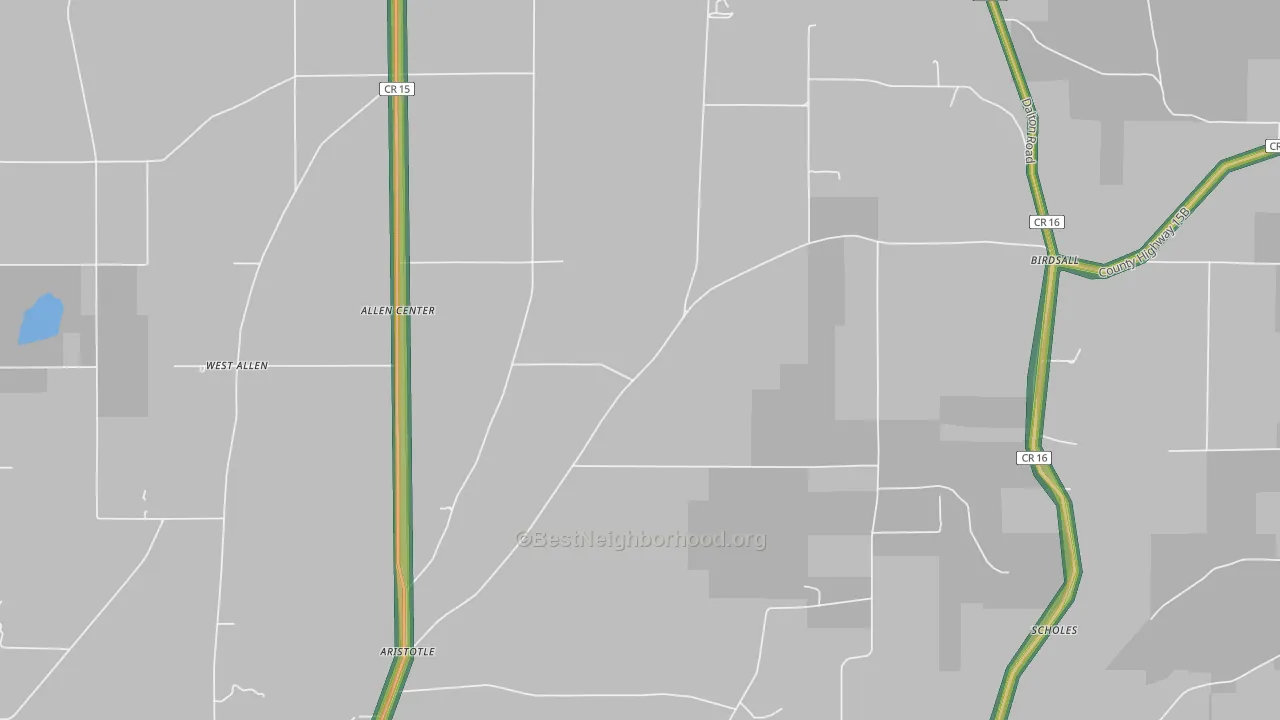 Birdsall, NY Map of Noise Levels in Birdsall