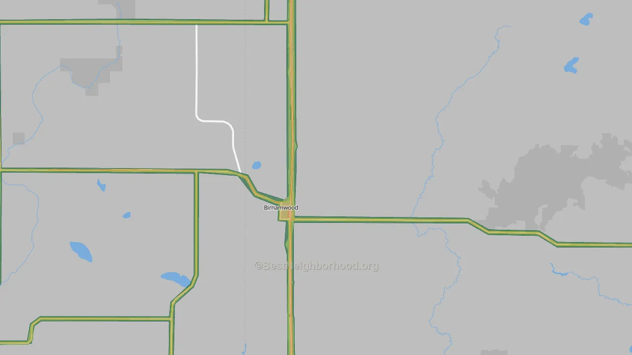 Birnamwood, WI Map of Noise Levels in Birnamwood
