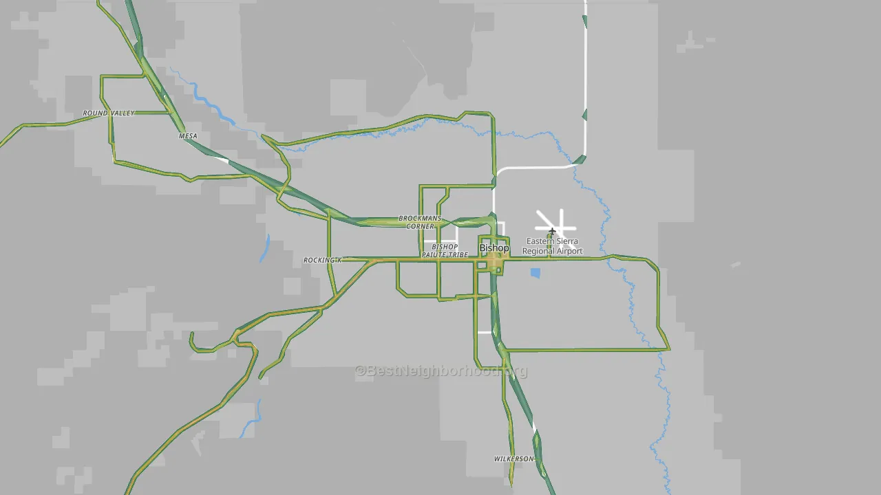 Bishop, CA Map of Noise Levels in Bishop