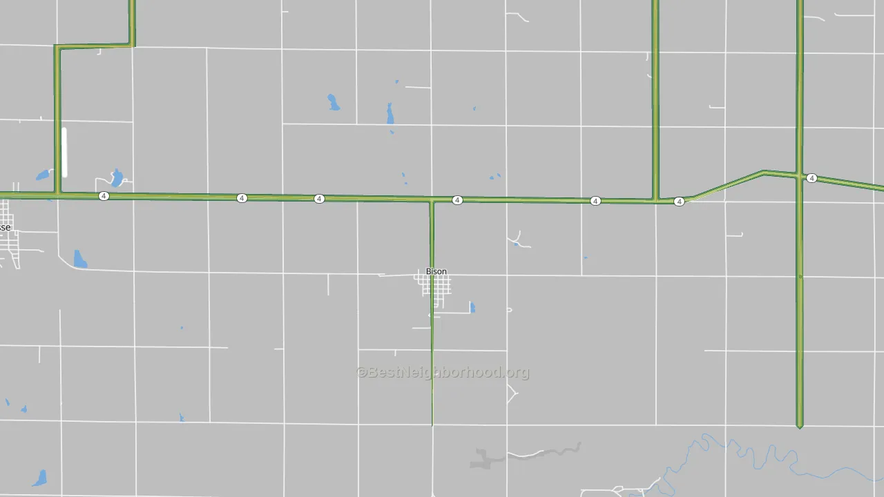 Bison, KS Map of Noise Levels in Bison