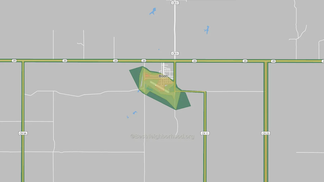 Bison, SD Map of Noise Levels in Bison