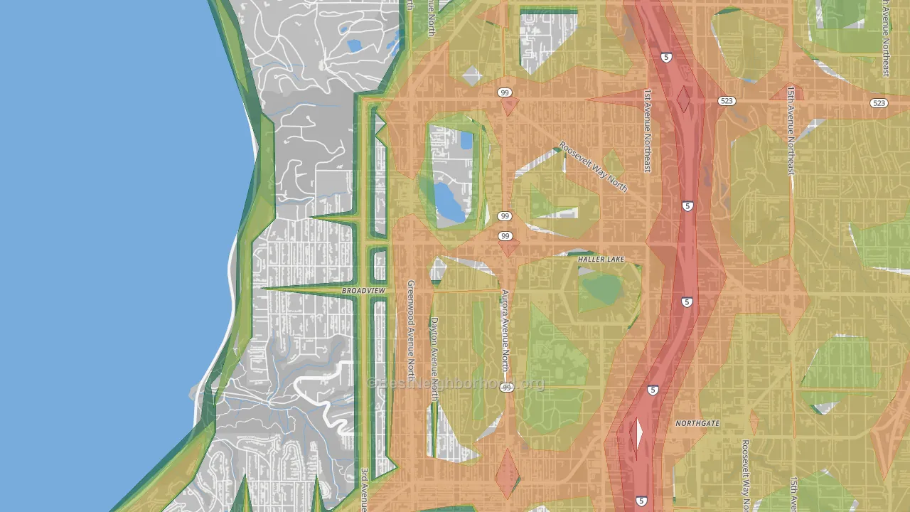 Bitter Lake, Seattle, WA Map of Noise Levels in Bitter Lake