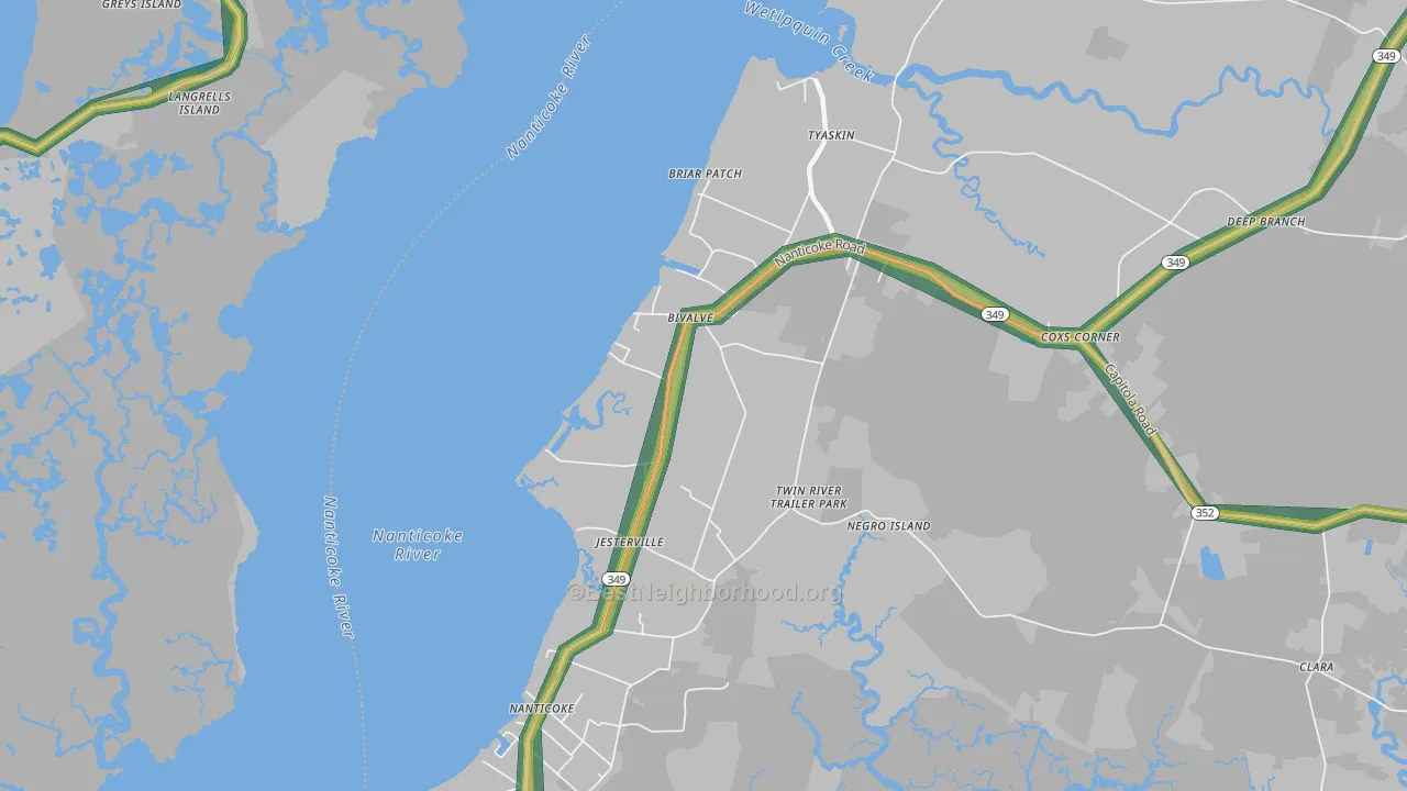 Bivalve, MD Map of Noise Levels in Bivalve