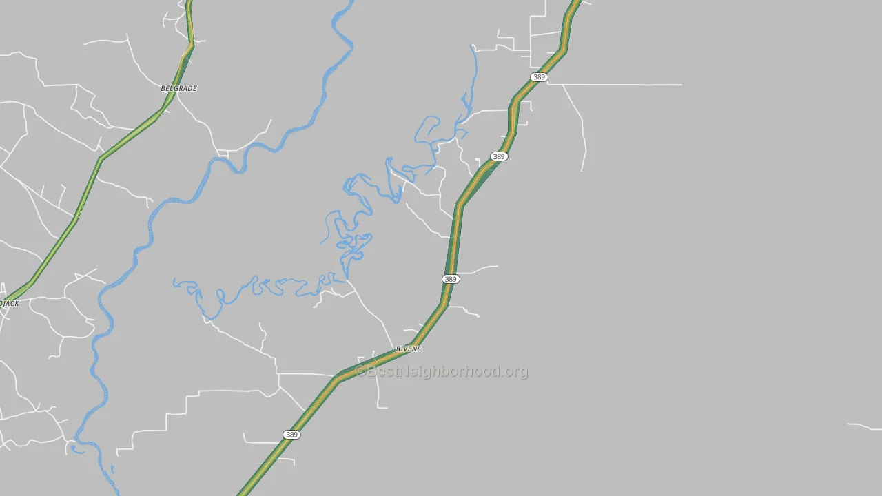Bivens, LA Map of Noise Levels in Bivens