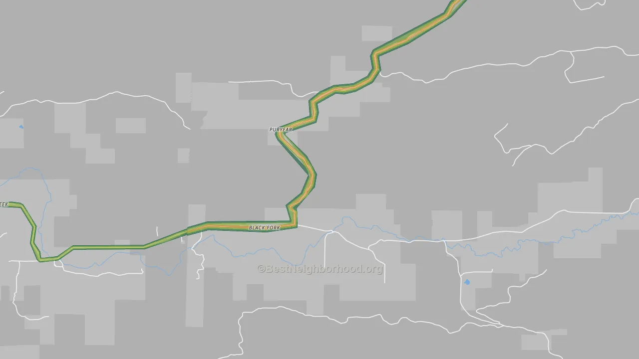 Black Fork, AR Map of Noise Levels in Black Fork