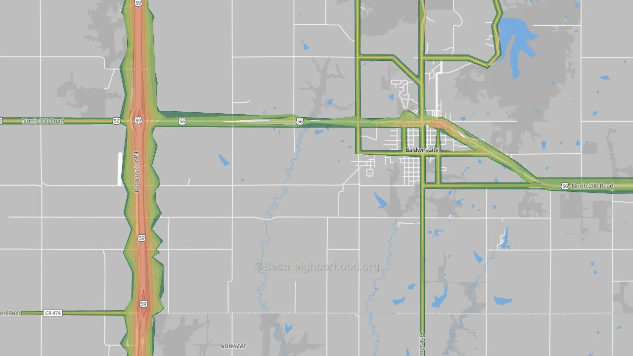 Black Jack, KS Map of Noise Levels in Black Jack