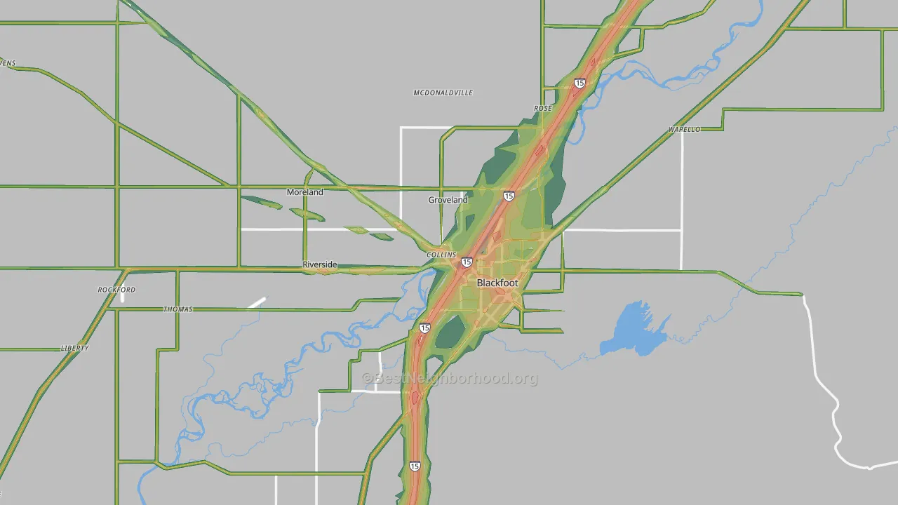 Blackfoot, ID Map of Noise Levels in Blackfoot