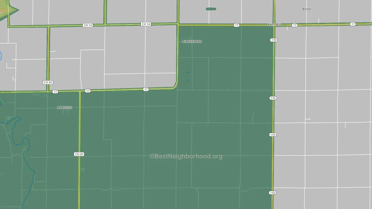 Blackstone, IL Map of Noise Levels in Blackstone