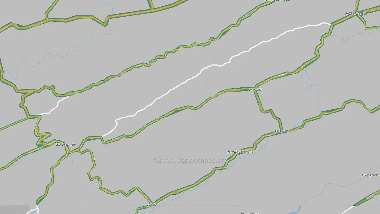 Blackwater, VA Map of Noise Levels in Blackwater