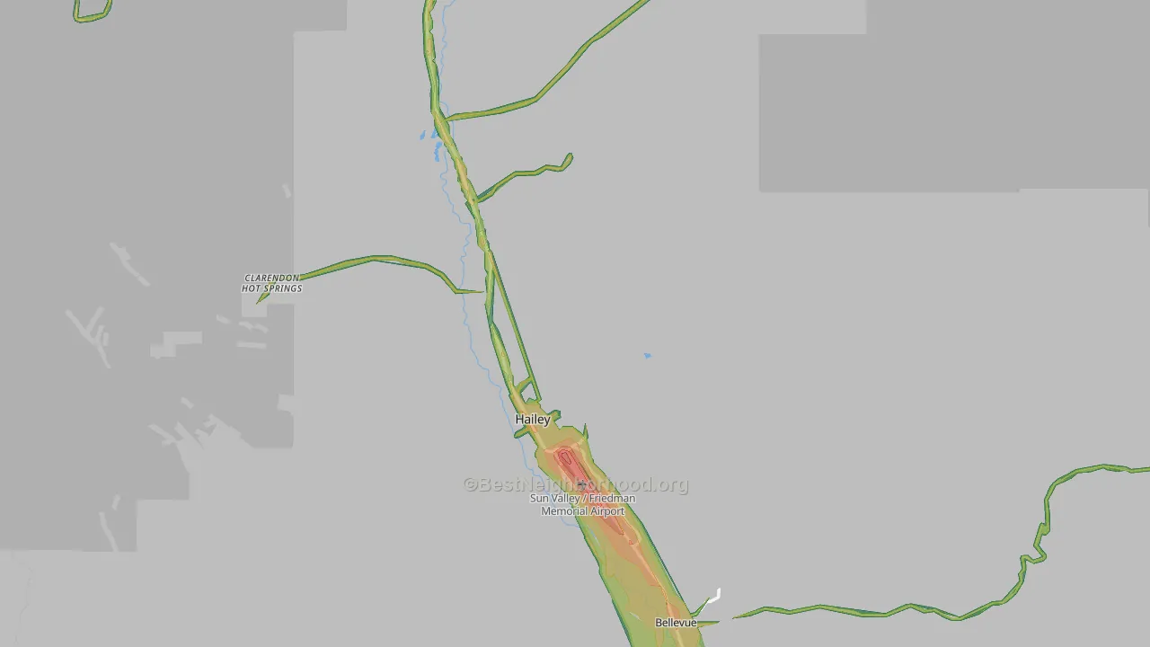 Blaine County, ID Map of Noise Levels in Blaine County