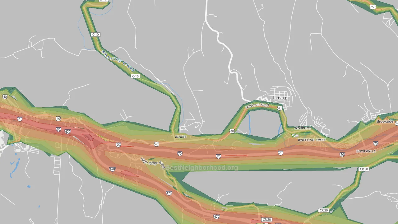 Blaine, OH Map of Noise Levels in Blaine