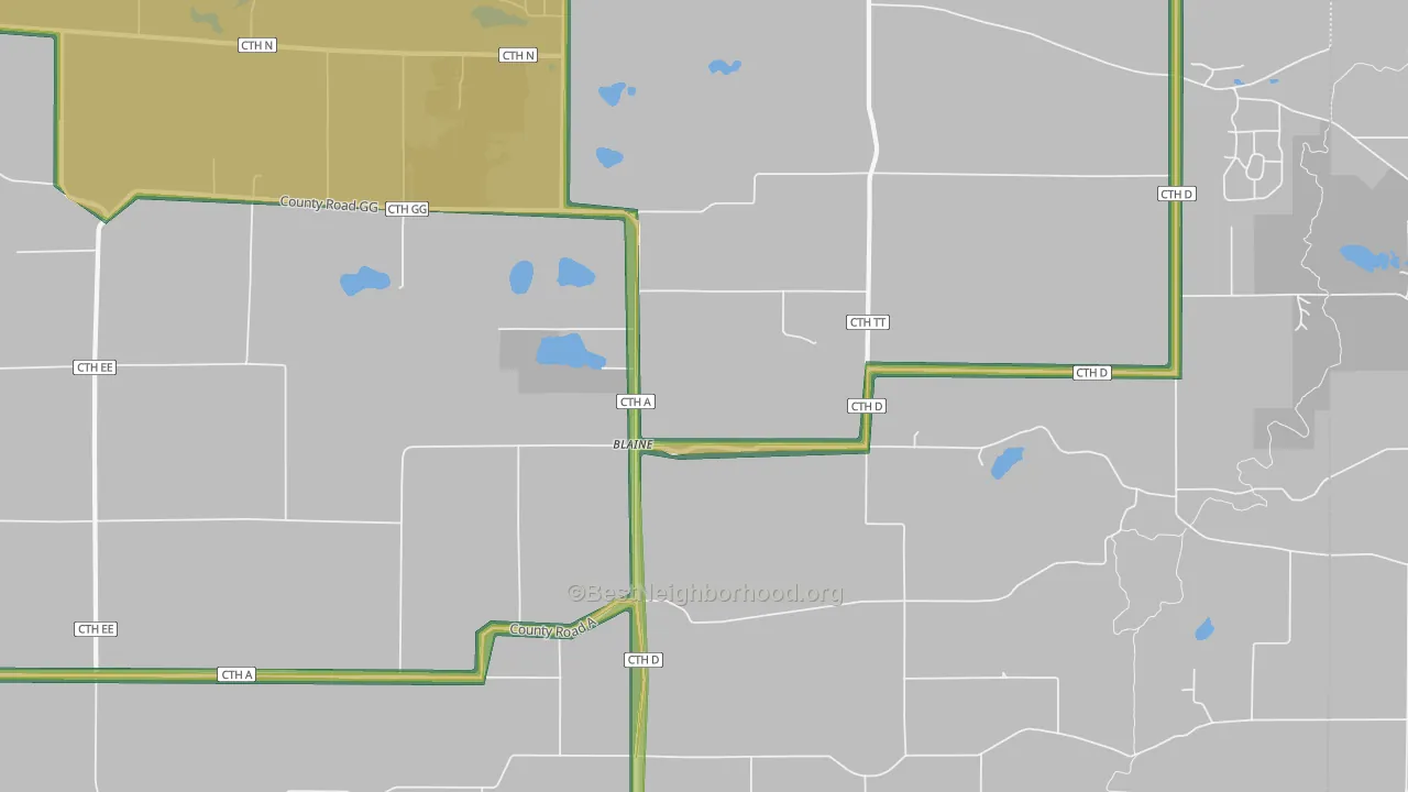 Blaine, WI Map of Noise Levels in Blaine