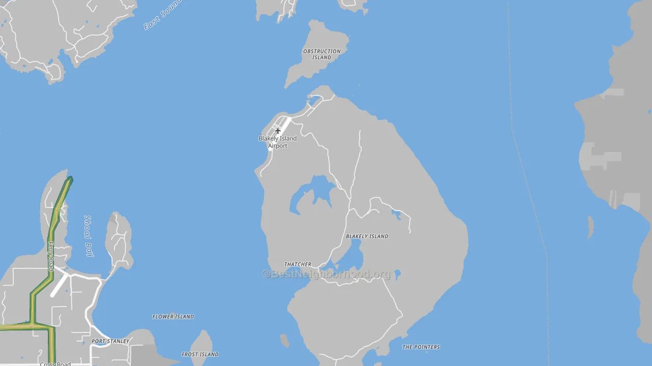 Blakely Island, WA Map of Noise Levels in Blakely Island