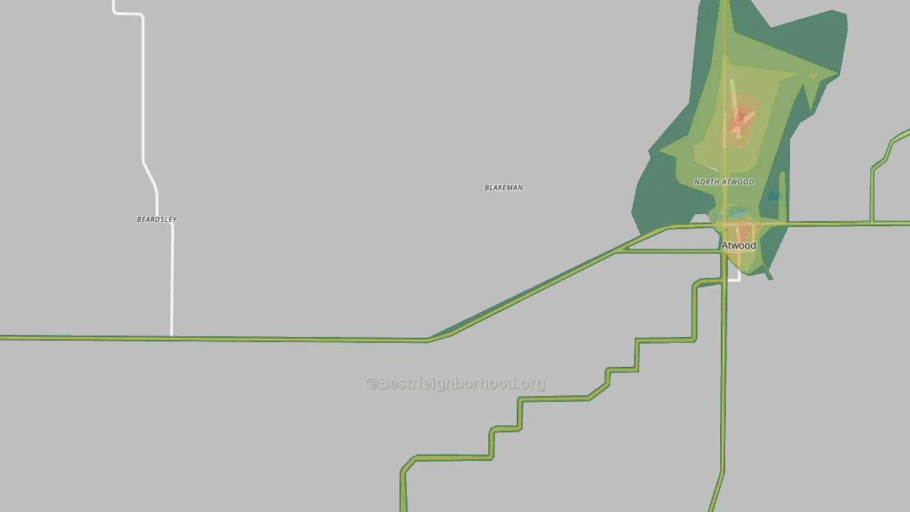 Blakeman, KS Map of Noise Levels in Blakeman