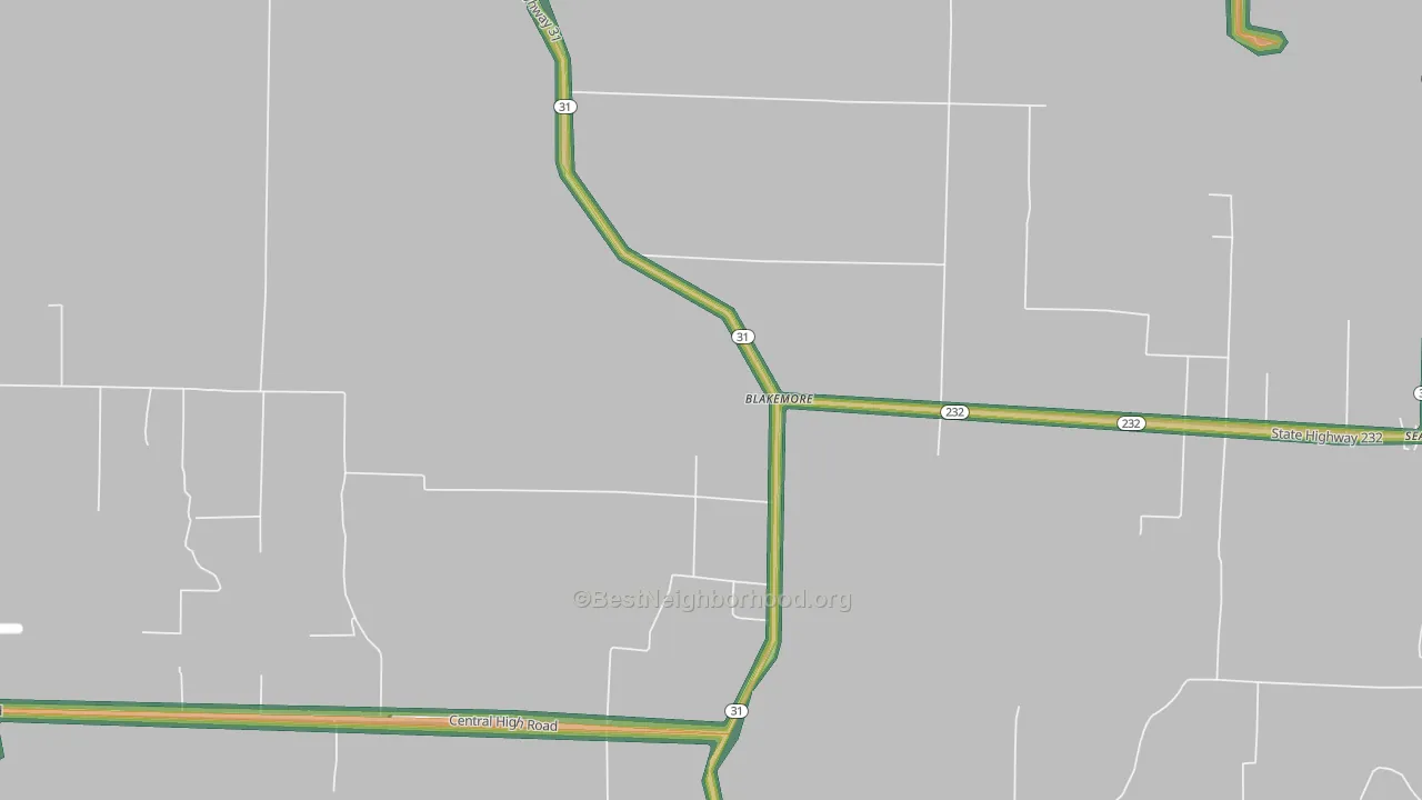 Blakemore, AR Map of Noise Levels in Blakemore