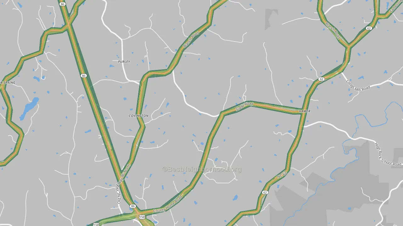 Blanch, NC Map of Noise Levels in Blanch
